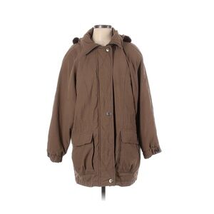 London Fog Insulated Parka Detachable Fur Hood Brown Women's Small